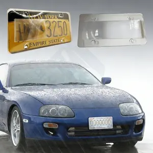 One DirectChoice Crash Resistant License Plate Protector Transparent 6x12inch PC Shell All Weather Protection UV Resistant Easy Install Universal Fit