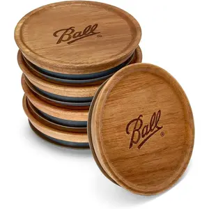 5 Pack Ball Jar Wooden Storage Lids