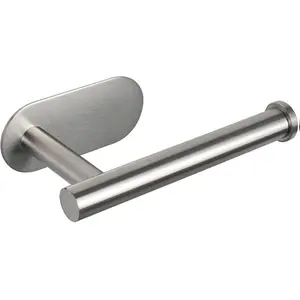 Toilet Paper Holder Self Adhesive, Premium Thicken SUS304 Stainless Steel Rustproof Adhesive Toilet Roll Holder no Drilling for Bathroom, Kitchen, Washroom (1 Pack, Brushed Nickel)