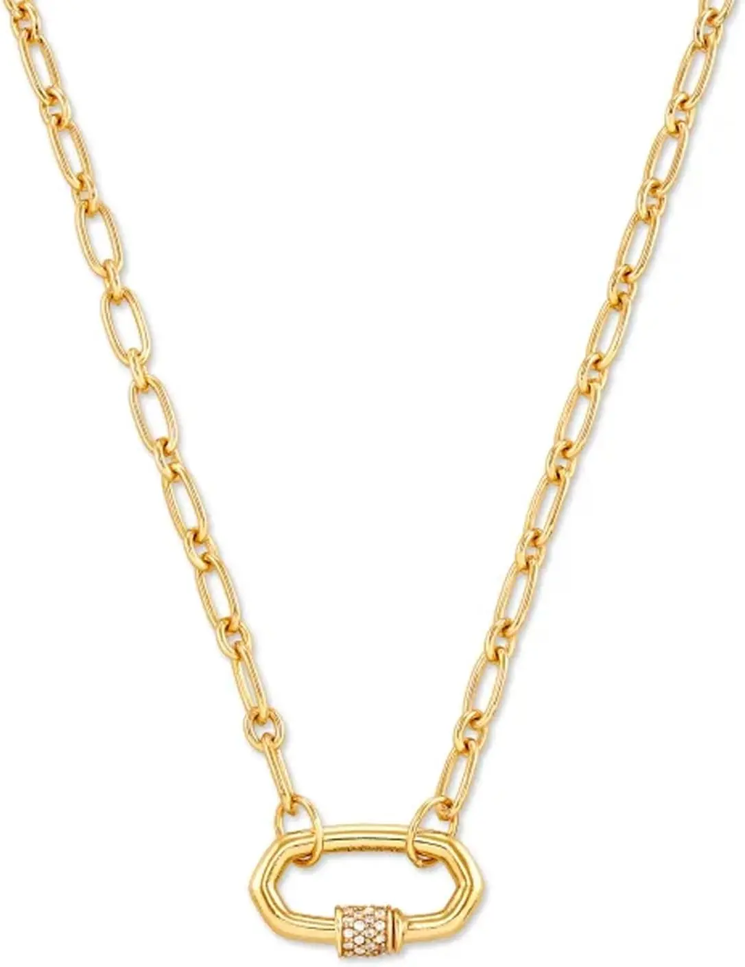 Kendra Scott Bristol Link Necklace, 18K Gold Vermeil, Demi-Fine Jewelry for Women, White Sapphire