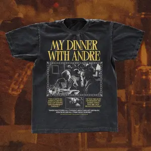 My Dinner with Andre movie t-shirt, 1981 Wallace Shawn shirt, Black Classic Tee Gildan 5000, streetwear, janus film