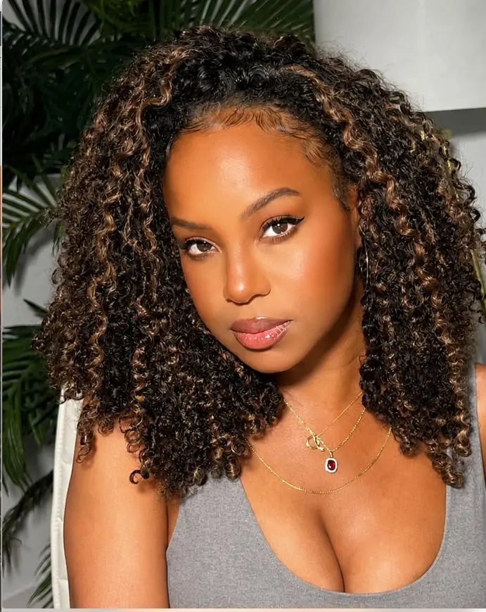BB Face Colored Burmese Curly Half Wig T1B/4# Human Hair 3 In 1 Glueless P1B/30# colored Wig For Black Women No Lace Seamless Flip Over