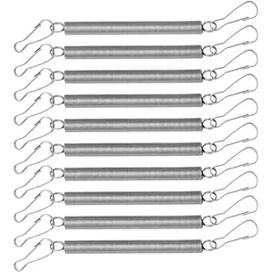 10Pcs Stainless Steel Extension Spring with 2 Clips for Rabbit Water Dispenser, Small Springs for Small Animal Watering and Feeding, Can Be Used Alone or in Combination