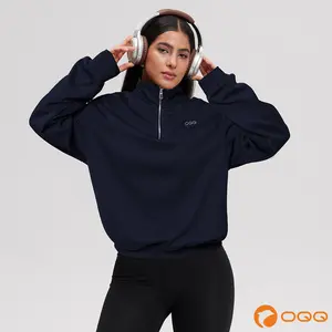 OQQ Women’s Athleisure Half-Zip Mock Neck Fall Long Sleeve Comfy Relaxed Casual Sweatshirts – Casual Lightweight Pullover Tops SpringStatements