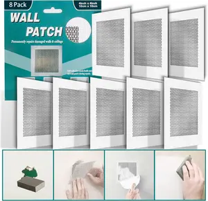 8 count 4 Inch Drywall Patch, Wall Repair Patches, Self-Adhesive Fiberglass Repair Kit Dry Wall Hole Repair Patch for  Metal Sheetrock Ceiling (4"x 4")
