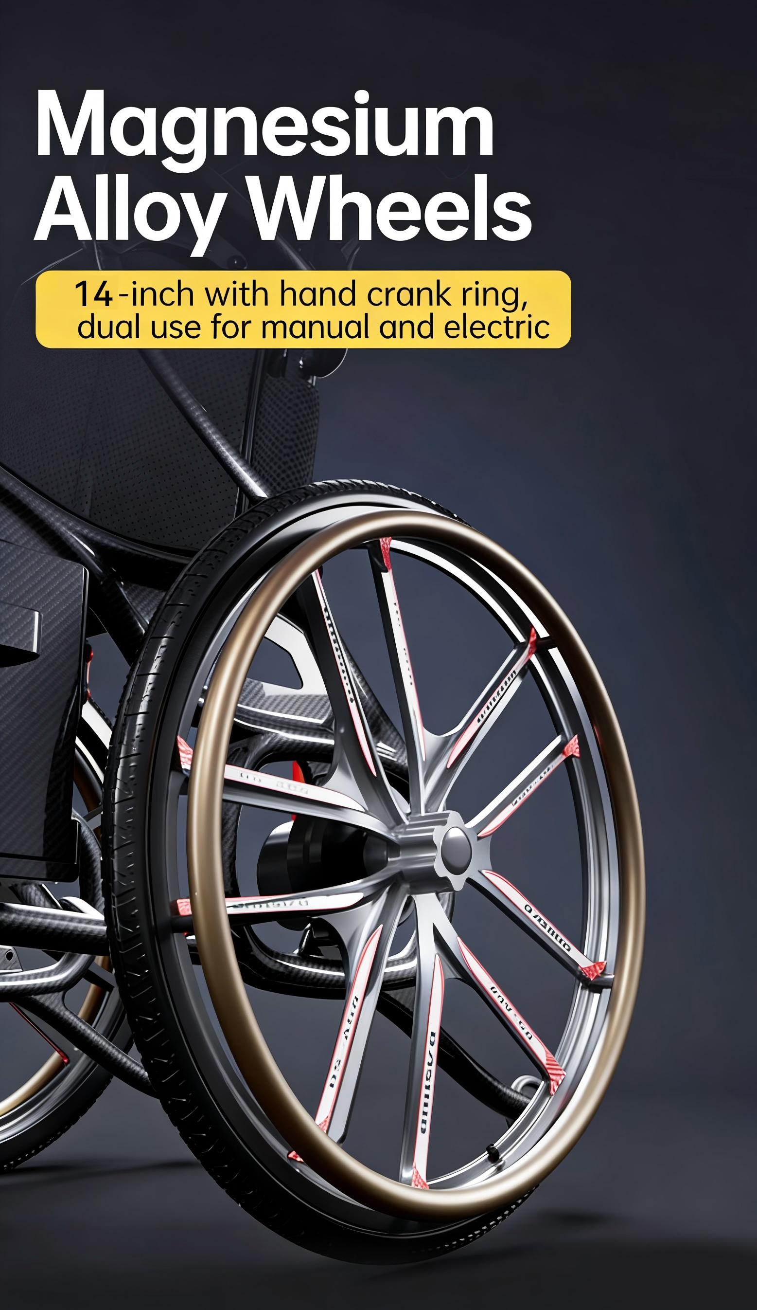 Zigtik EW9 Adults Electric Wheelchair Lightweight Folding - 15 Miles Long Travel Motorized Mobility Chair