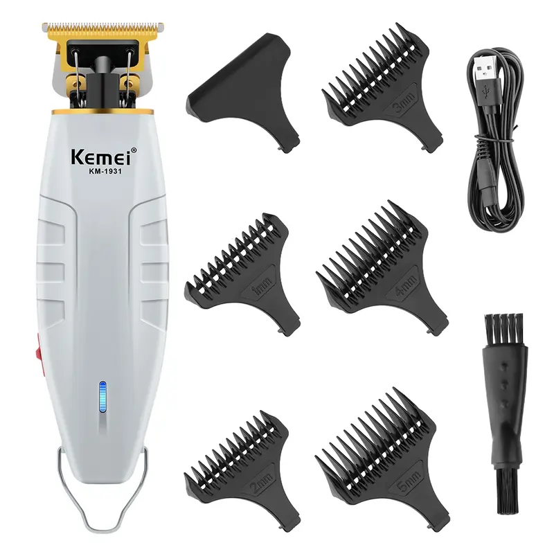 Kemei Men's Cordless Hair Clipper, USB Fade Clipper, High-Power USB Rechargeable, Built-In Lithium Battery, 5v/1a Voltage, New Condition, High Quality Trimmer, Cordless Hair Cutting