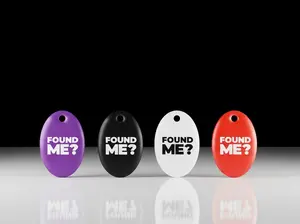 FOUND ME – Plastic Medium Oval Smart ID Tag with QR Code for Keys, Bags & Gear