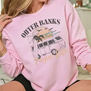 Pogue Life Sweatshirt Outer Banks Sweatshirt Beach Sweater Pogue Side Shirt Movie Graphic Sweaters Classic Fabric Me Hoodied Everyday Cotton Sweaters