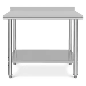 【GARVEE】48x24 Inch NSF Certified Stainless Steel Prep Table with Adjustable Undershelf, Backsplash & Locking Wheels – Heavy-Duty Commercial Kitchen Workstation for Restaurant, Food Truck, Home, Hotel