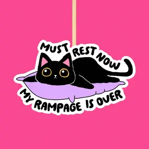 Cat Sticker // and Dishwasher Safe Stickers, Funny Mental Health Sticker, Self Care Sticker, Trendy Relatable Water Bottle Decor