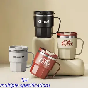 400ML Coffee Cup, 304 Stainless Steel Inner Milk Cup, Dual Wall Insulated Hot Water Cup, Heat Resistant Beverage, Camping Insulated Cup, Leak Proof, Insulated Double Wall, Mug, Portable