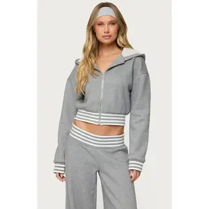 Edikted Women's Eloura Stripey Zip Up Hoodie