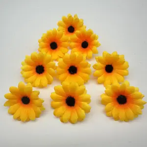 100 Sunflowers Wholesale 4cm Sunflower Heads DIY Silk Flowers Fabric Flowers Artificial Flower Accessories Decoration Decorative Fruit room decor for men fall decorations flowers bouquet front porch decor coffee table decor Plants Ornaments