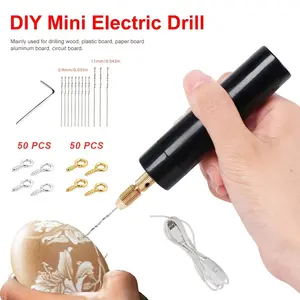 1 Set Mini Electric USB Drill - Portable & Powerful Rotary Tool for Metal, Wood, & Jewelry - Perfect for DIY Crafts, Artisans & Hobbyists with Comprehensive Drill Bit Collection