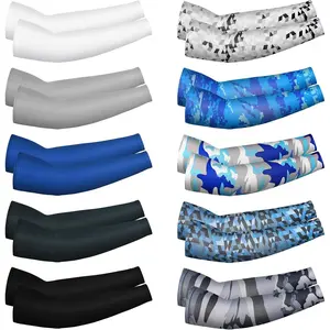 L-GCS003 10 Pairs Kid Arm Sleeves Compression Youth Football Baseball Sports UV Sun Protection Arm Cover