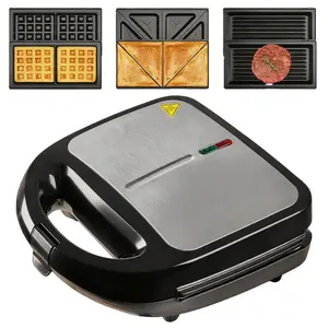 3-in-1 Toasted Sandwich Maker & Waffle Oven Double-Sided Heating Non-Stick Pan Removable Panel Smart Humidity Control 850W Easy Clean Kitchen Appliance Christmas Gift Grade Ice Shaver and Crusher Reusable Wine Vacuum Sealer Kit Kid-Friendly Cake Pop party