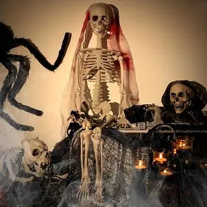 35.43in Halloween Skeleton - Human Bones with Posable Joints for Halloween Pose Skeleton Prop Decoration, Halloween Decorations, Esqueleto Halloween, Adornos Halloween, Decoracion Halloween, Halloween Props, Large Halloween Decorations, Hal