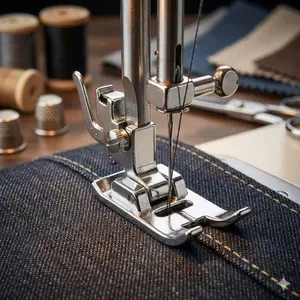 Professional Adjustable Sewing Machine Presser Foot for Overlock & Edging, Dual & Single Stitch Compatible, Multi-Stitch DIY Home Use Replacement Presser Feet, Single or Double Pack Options, Sewing Supplies Crafts.