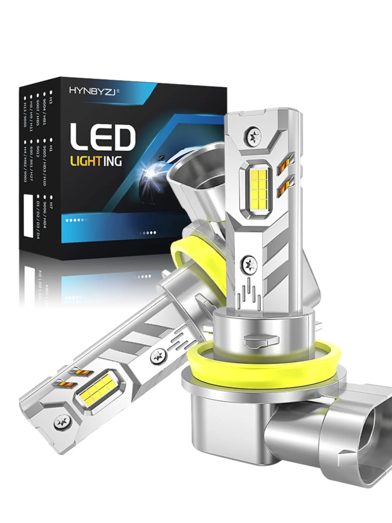 2pcs H11 9005 HB3 9006 HB4 LED Bulb Car Headlight High Lumen Headlight 50000LM 110W CANBUS Mini Wireless Lamp Auto Spotlights Fog Lights 6000K White12V 24V Plug&Play Led Headlights Bulbs Led Headlamps Bulbs