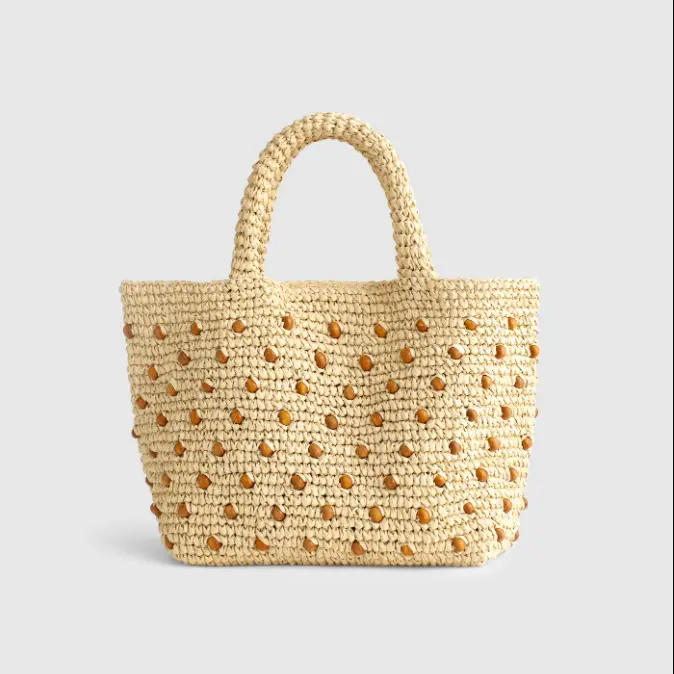 Madewell The Woven Mini Tote, a Paper Straw Crossbody Bag for Women with Magnetic Snap, Adjustable Strap, and Interior Pocket - Bags for Everyday