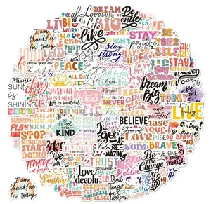 100PCS Holographic Motivational Stickers for Water Bottles, Laptops, Inspirational Quote Waterproof Vinyl for Positive Mental Health, Coloring Books, Journals, Boho Stickers for Women