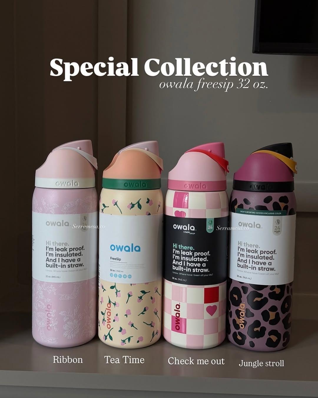 Owala 32 oz - Multiple color pattern options, large-capacity new insulated cup water bottle, portable straw water bottle.