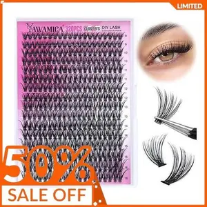 Individual Lashes 320pcs Lash Clusters 40D 9-16mm Mix DIY Lash Extension D Curl Eyelash Clusters Eyelash Extension Wispy Cluster Lashes DIY for Self Application by Yawamica (40D-0.07D, 9-16mix)