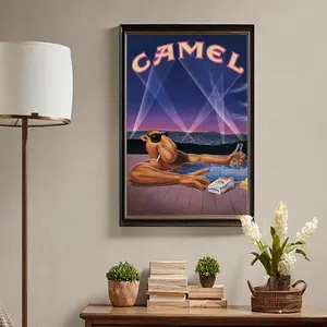 Collectible Camel Advertising Retro Poster Unframed, Home Decor, Vintage Living Room, 80s Vintage Wall Art Print, Retro Classic Magazine Home Decor
