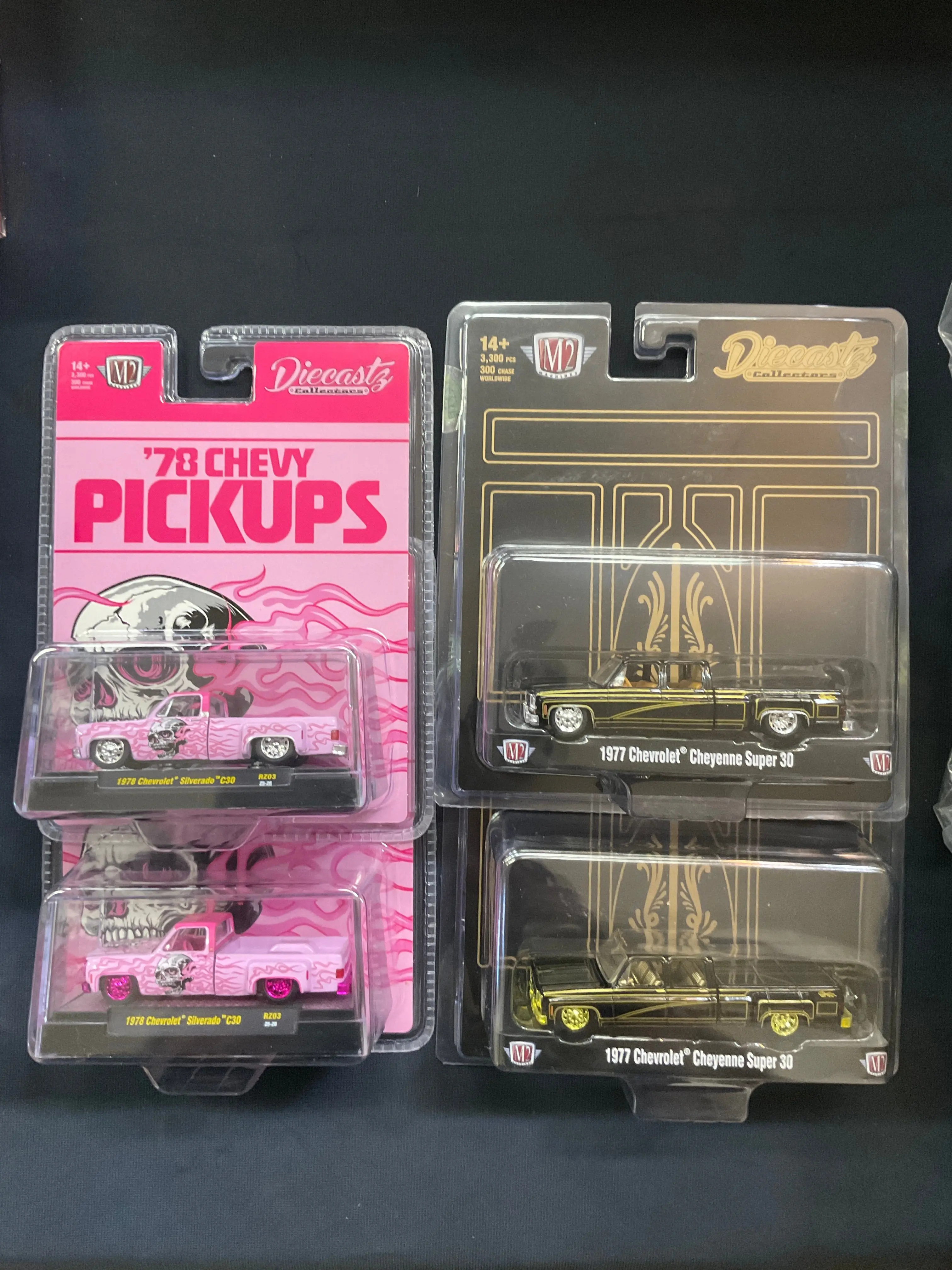 M2 DiecastZ Exclusive Chase set 1977 Chevy Cheyenne super 30 & 1978 Chevy Cheyenne C30