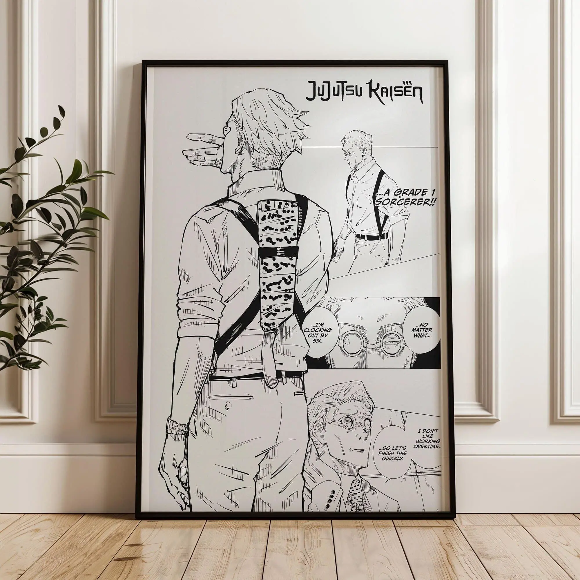 Jujutsu Kaisen Nanami Kento Poster: Curated Manga Panels, Anime Satin Poster