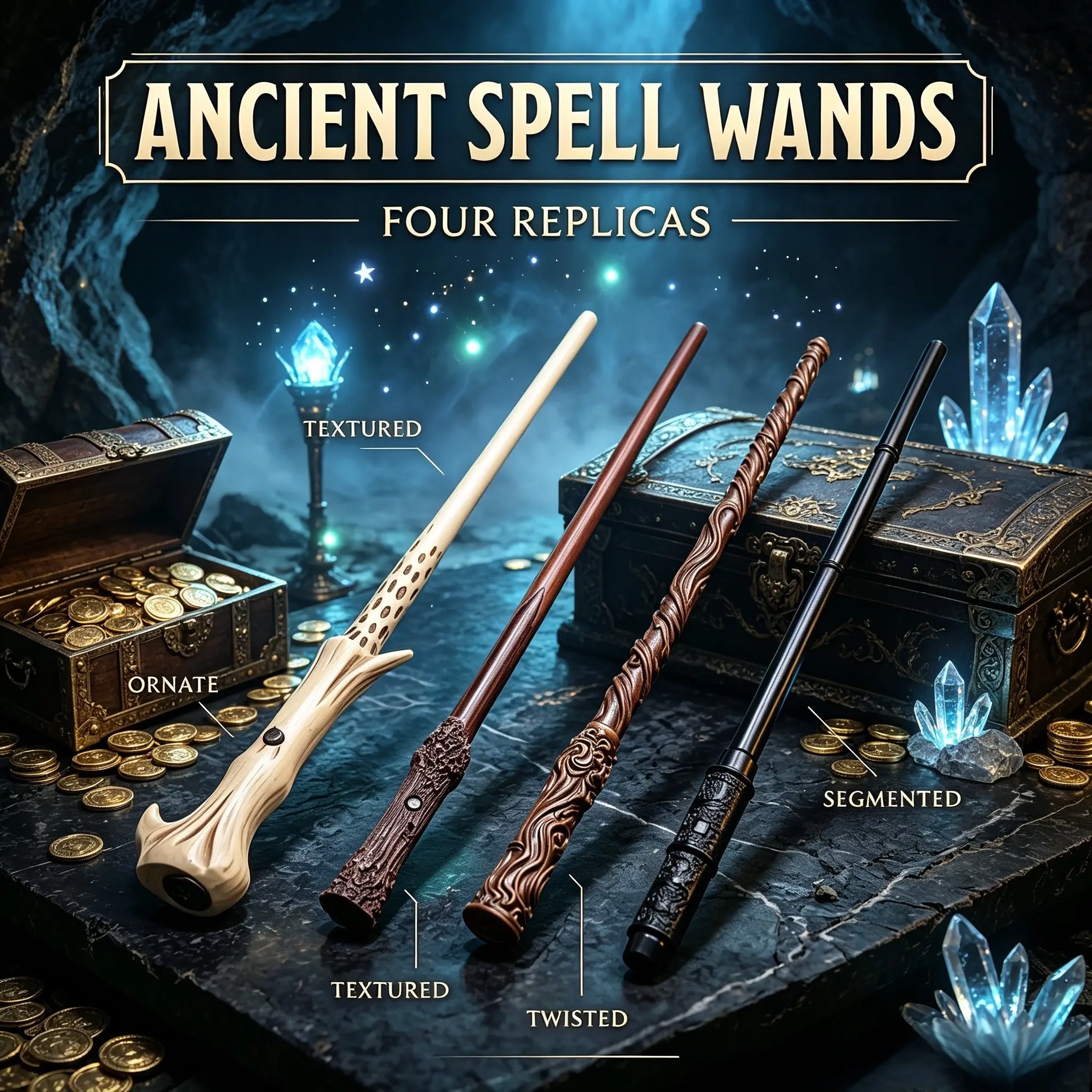 Collectible Handcrafted Resin Magic Wand, Mystical Fantasy Wizard Cosplay Accessory, Interactive Role Play Prop Toy, Vintage Spell Wand Party Decoration, Premium Collectible Gift for Toys & Hobbies Enthusiasts