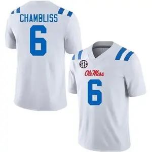 Ole Miss Rebels #6 Trinidad Chambliss White College Football Jersey