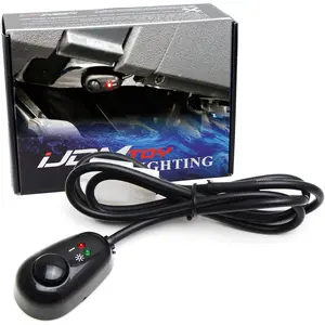 Water Tear Drop Shape 12V Push Button Switch with Red/Green LED Indicator Lights Compatible with Fog Lights, DRL, LED Light Bar, etc