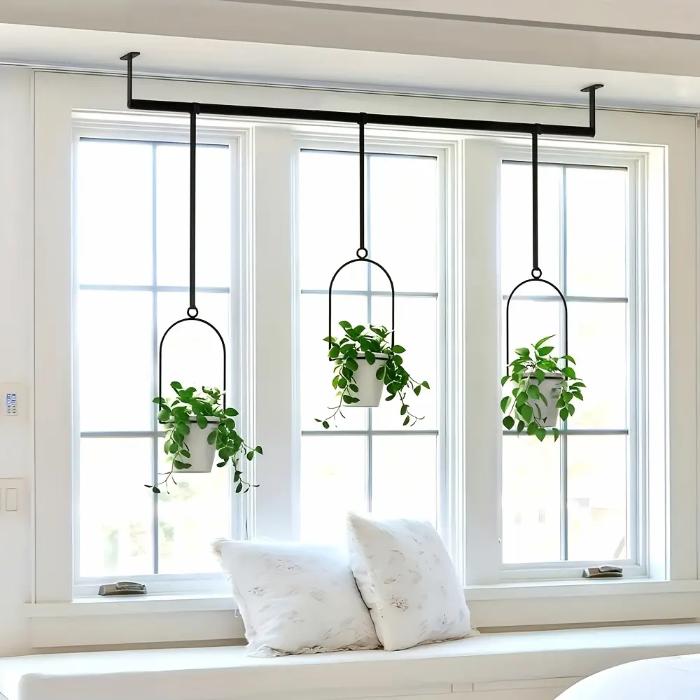 Space-saving Design: Equipped with 1 Adjustable Metal Rod, This Vertical Planter Makes Full Use Of Windowsill And Balcony Space, Instantly Creating A Charming Mini Vertical Garden.