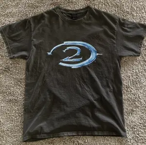 Vintage Halo 2 retro black tee blue logo with Number, Vintage Gaming Shirt Y2k ad campaign promo- vintage y2k tshirt, Gift For fan