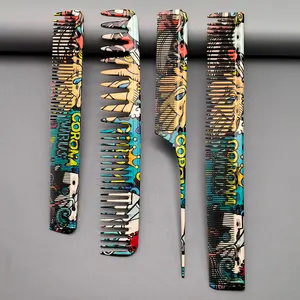 Beautiful 4-Piece Comb Set, Durable PC Resin Material, Ideal for Hair Styling, Salon & Home Use, Essential Hair Cutting Combs