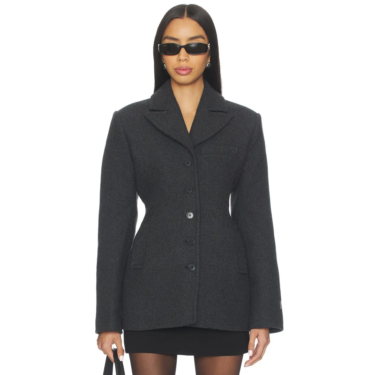 EAVES Oak Manteco Wool Blazer Jacket in Dark Grey EAVES Oak Manteco Wool Blazer Jacket in Dark Grey