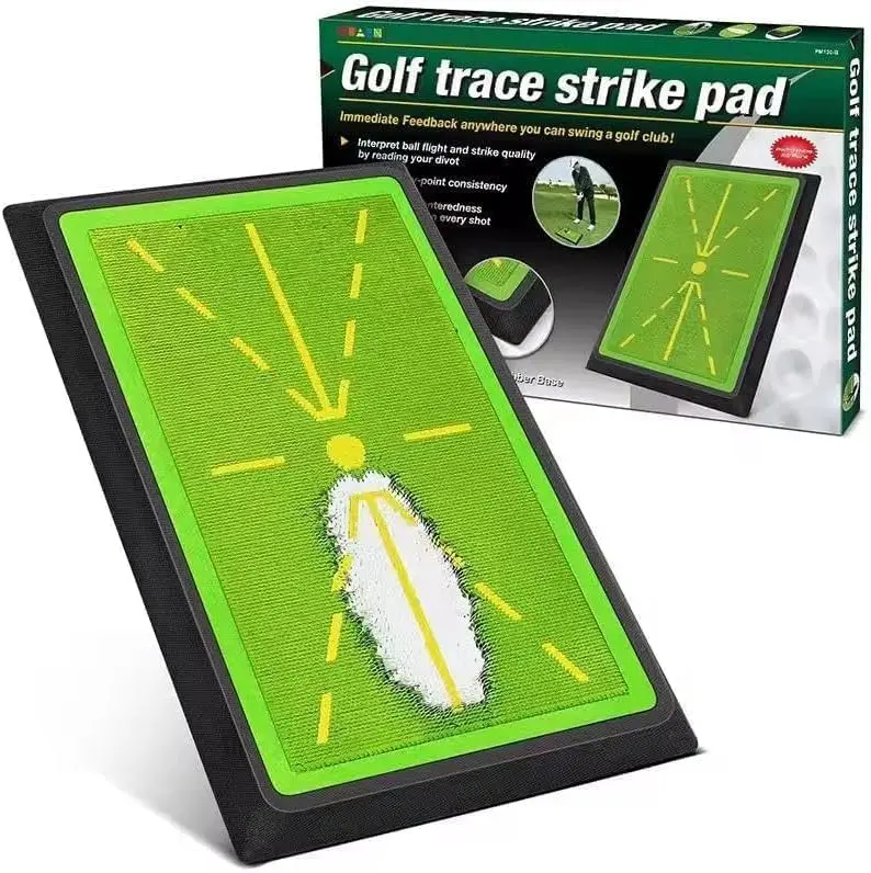 Golf Training Mat with Instant Swing Feedback, 12" x 17" Portable Training Aid with Durable Synthetic Turf for Indoor & Outdoor Practice, Golf Gear for Men and Women, Feedback Tool