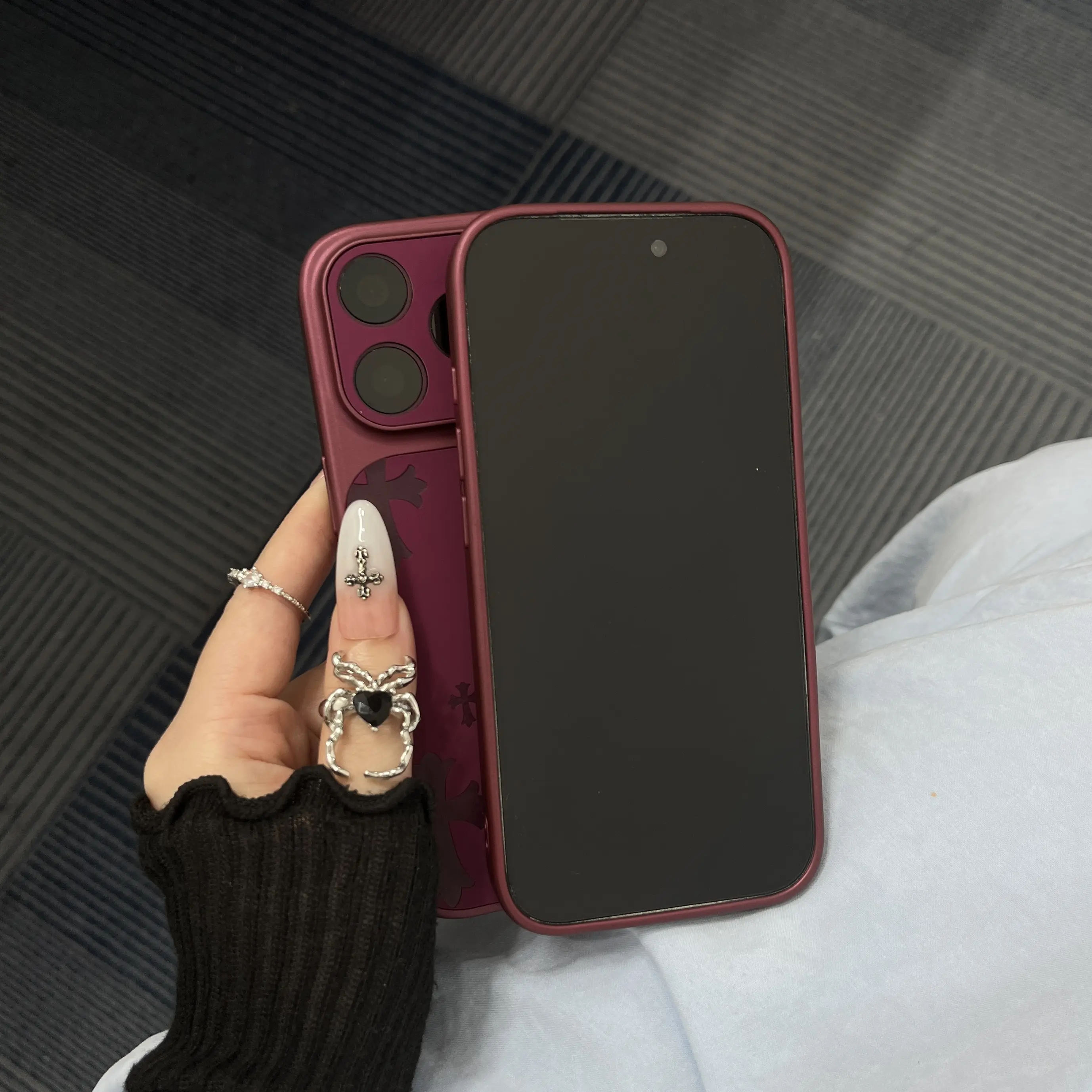 Fall Sale: Premium Leather Crosshatch Phone Case, Compatible with iPhone 18/17/16/15/14/13/Pro/Max—3D Crosshatch Retro Phone Case | Shock-Resistant Protective Case made of leather with drop protection. The perfect gift for both men and women.