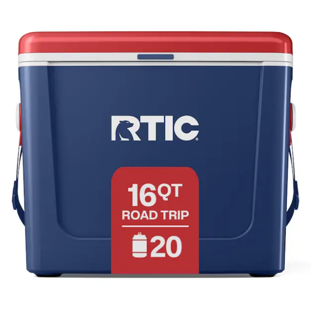 RTIC 16 Quart Hard Insulated Cooler Grey, Road Trip Ice Chest with Heavy Duty Construction, Portable Camping Cooler for Fishing, Tailgating, Beach, Picnic, Outdoor Travel, Keeps Ice Cold Longer, Compact Cooler Box