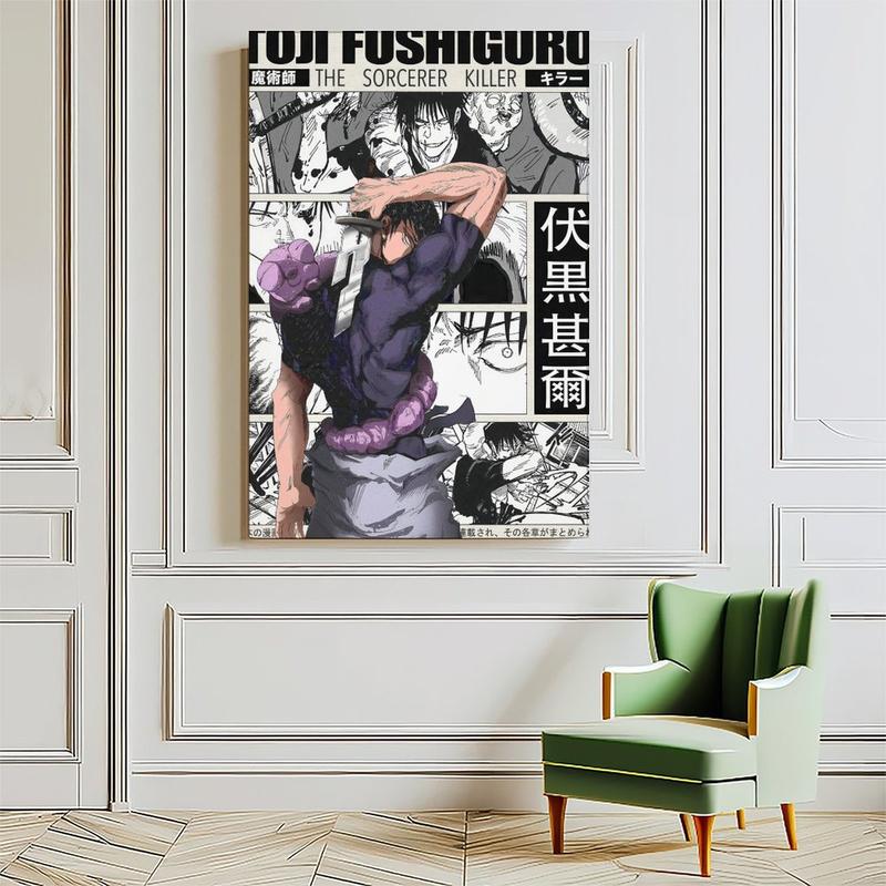 Toji Jujutsu Kaisen Anime Poster Print JJK Manga Artwork Wall Hanging Home Decor Gojo Geto Minimalist for Anime Fan
