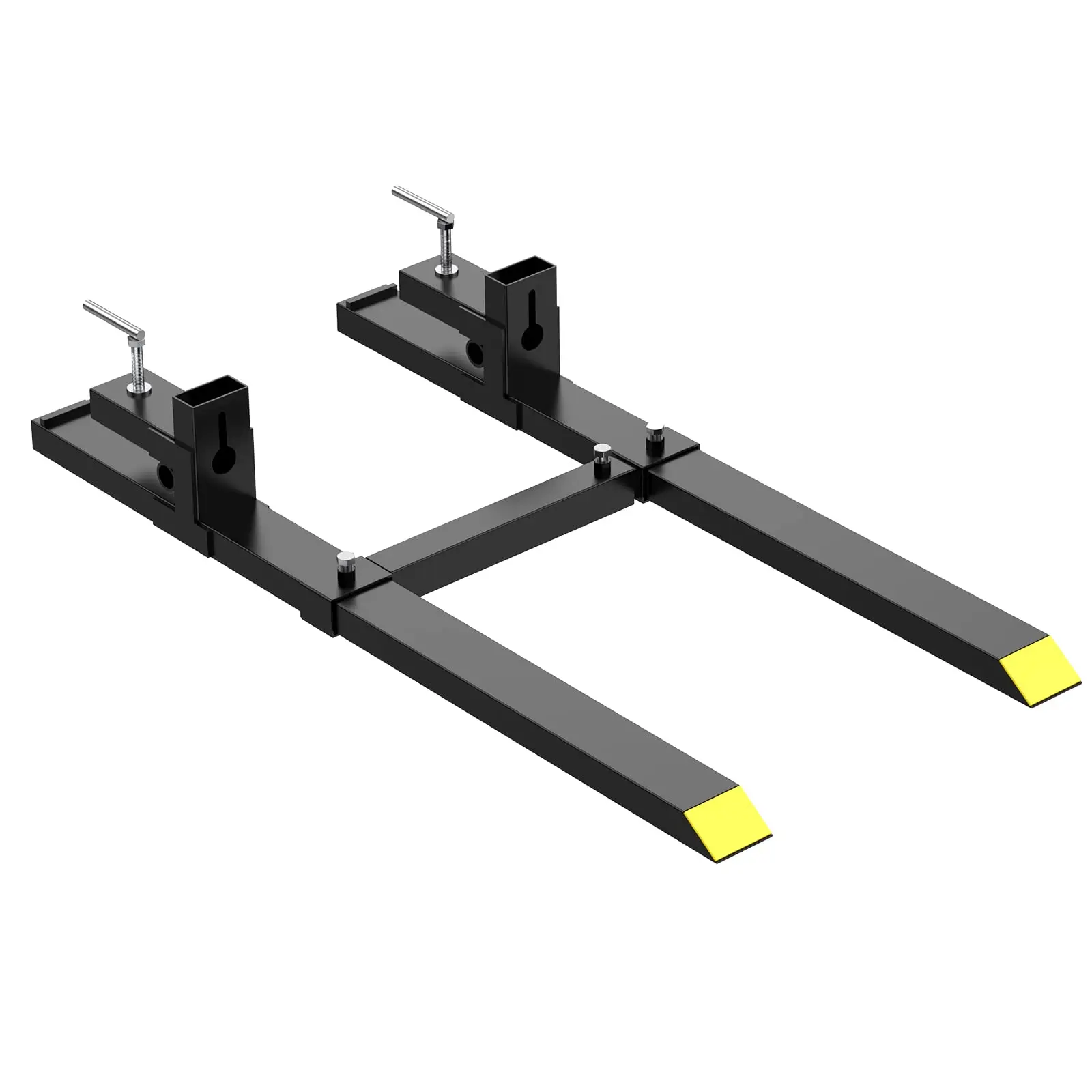 GARVEE Pallet Forks 43" 1500lbs Load Clamp on Pallet Forks with Adjustable Stabilizer Bar, Heavy Duty Forks for Tractor Bucket for Box, Fence Installation, Lumber and Hay Bale