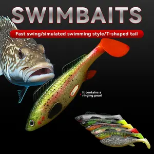 New Topwater Lure Soft Bait Swimbaits with Rattles, 125mm/4.9inch, 25g/0.9oz, Suitable for Freshwater and Saltwater Fishing