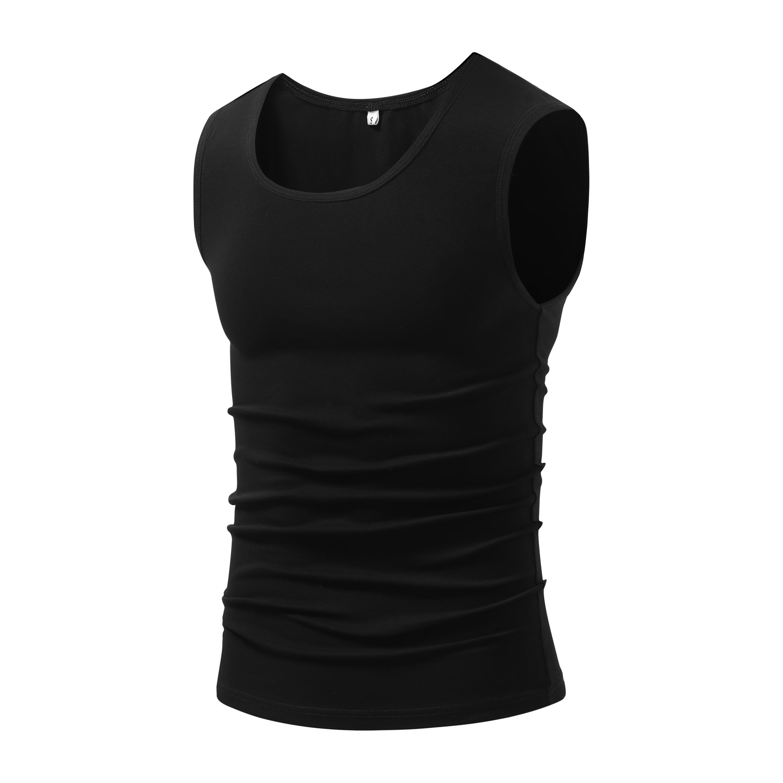 Men’s summer sleeveless sports tank top with cotton blend, high elasticity, moisture-wicking and breathable, wrinkle-resistant and comfortable