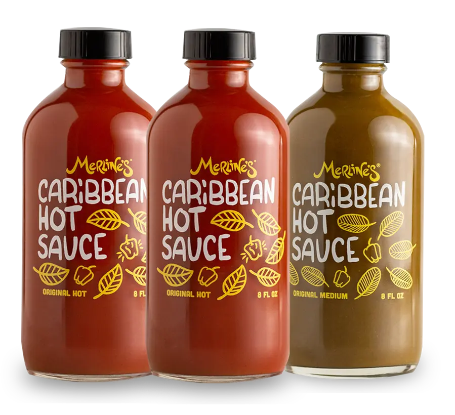 Merline’s Caribbean Hot Pepper Sauce Variety Pack - Jar Packaged Cooking Essentials for Dips and Cooking, Hot Pepper Sauce Cooking Sauces, Jar Packaged Cooking Sauces