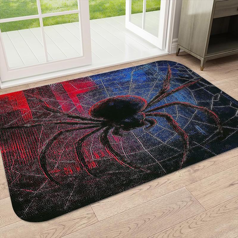 Spider-Man Dark Web Entrance Mat, Durable High-End Printed Door Mat, Living Room Decorative Rug, Suitable for Bedroom, Bathroom, Kitchen, Laundry Room