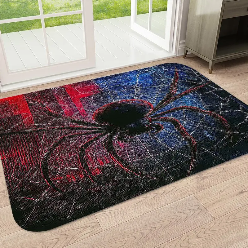 Spider-Man Dark Web Entrance Mat, Durable High-End Printed Door Mat, Living Room Decorative Rug, Suitable for Bedroom, Bathroom, Kitchen, Laundry Room