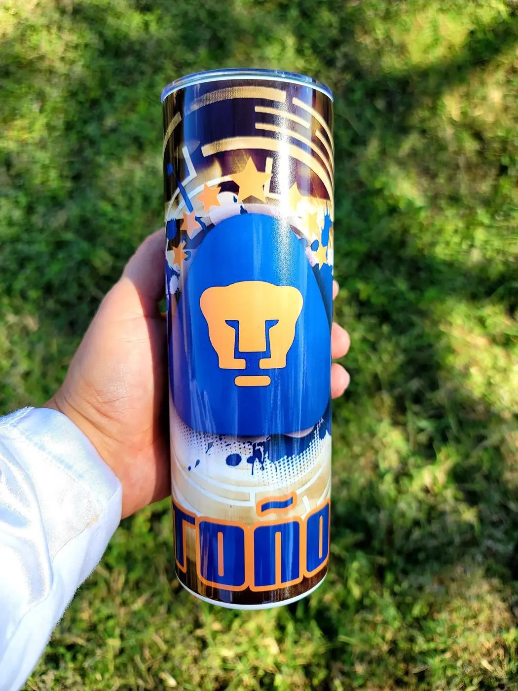 Pumas Del UNAM 20oz 30oz Skinny Straight Tumbler Logo Futbol Mexicano Soccer Liga MX Custom Personalized Gift Present