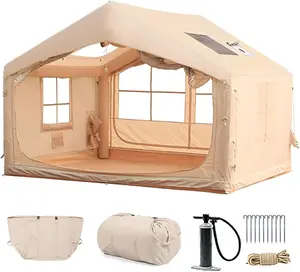 Inflatable Triangle Tent 7.5㎡ by SENLEETO – 4–6 Person Waterproof Oxford Family Shelter, Easy Setup Outdoor Tent